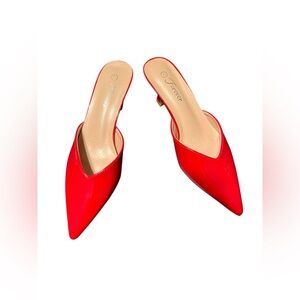 Forever Red Pointed Toe Kitten Heel Patent Heels Size 8 New In Box